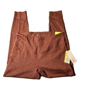 All In‎ Motion Leggings Womens XL Heathered Red Ribbed Pockets High Rise NEW